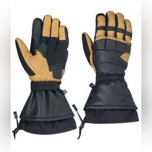 Ski-Doo Snowmobile X-Team Leather Gloves In Black/Khaki Size 3XL